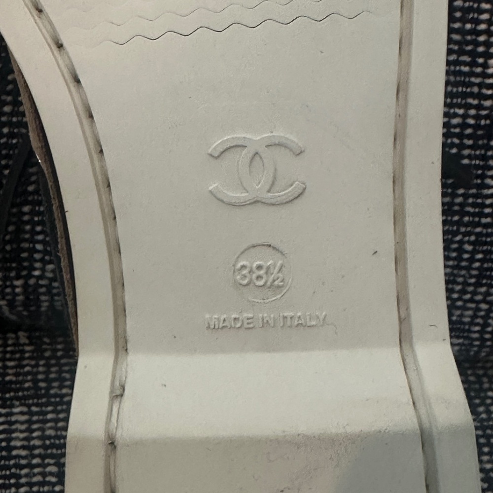 CHANEL moccasins loafers dark grey 2 tone - Picture 6 of 9